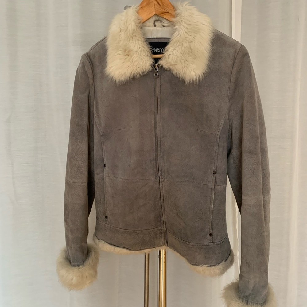 Bernardo Gray Teddy Jacket sherling